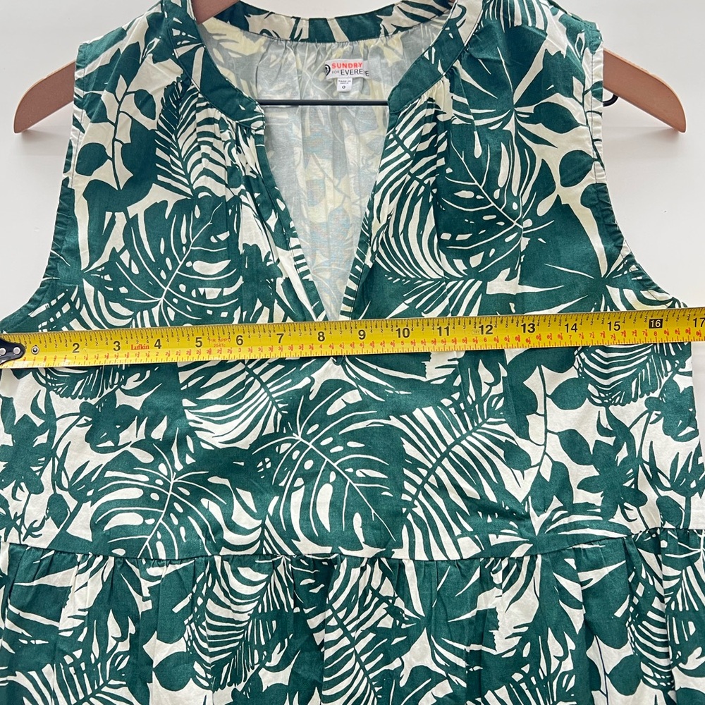 Sundry Green and White Sleeveless V-Neck Sundress - Picture 9 of 10